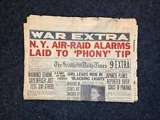 1941 WW2 New York Air Raid Hoax- December 9th - Invasion of Hong Kong Guam Phil picture