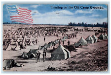 1918 View Of 12th Company Tenting On The Old Camp Grounds Charlotte NC, Postcard picture
