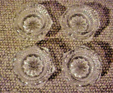 Vintage Cut Glass Hexagonal Salt Cellars Sunburst Design - set of 4 picture