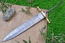SHARD CUSTOM HAND FORGED Damascus Steel Hunting Skinner Big Bowie Blank Blade picture