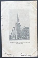 1907 Oxford Pa, Methodist Episcopal Church, Chester County, Old Postcard picture