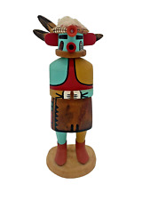 Hopi Native American Corn Kachina Doll Missing Part of Head Dress 9” Tall picture