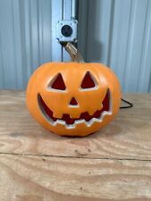 Vintage Plastic Halloween Pumpkin Light Up Jack O Lantern Blow Mold picture