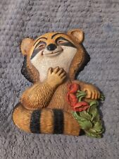 Vintage Homco Raccoon 1977 Dart Ind. Wall Decor Art Deco 8x10 picture