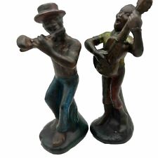 Vintage Musicians Figures Statues African American Handmade 6” Plaster picture