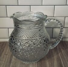 ABP Daisy & Button - Antique American Brilliant Period Cut Crystal Pitcher Jug picture
