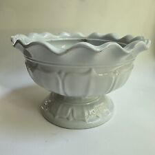Antique Ironstone Footed Tureen No Lid French Cottage White Farmhouse Pedestal picture