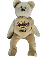 Hard Rock Cafe Madrid Spain Isaac Bear Plush Beanie Bear 2000 Vintage  picture