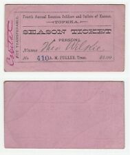 1885 Soldiers and Sailors of Kansas reunion ticket (Grand Army of the Republic) picture