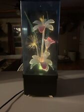 Vintage Retro 1980s Fiber Optic Color Changing Flower Lamp Music Box works. picture