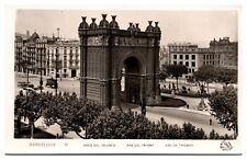 RPPC Arco del Triunfo, Cityscape, Street Scene, Barcelona, Spain picture