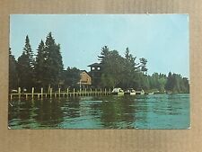 Postcard Cheboygan MI Michigan Hack-Ma-Tack Inn on River at Mullet Lake picture