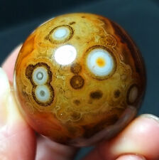 TOP 56.2G 33mm Natural Polished Banded Agate Crystal Sphere Ball Healing A3891 picture