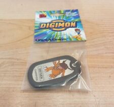 Digimon Greymon Lifes a Charm Keychain Dog Tag Clip Vintage Sealed 2000 VTG picture