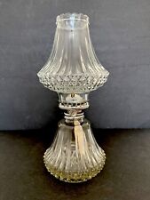 Vintage Crystal Oil Lamp Lamplight Farms Bordeaux Diamond Point Clear Hong Kong picture