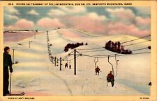 Sun Valley Idaho Riding Ski Tramway Dollar Mountain Vintage Postcard picture
