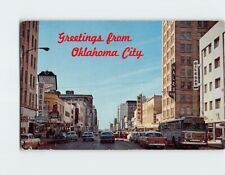 Postcard Looking west along main street Greetings from Oklahoma City OK USA picture