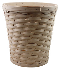 Longaberger 2006 Soft White Scalloped Waste Basket Wood 12.5
