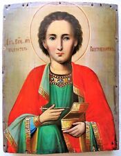 Antique Russian Icon of the Saint Panteleimon the Healer. 19th century picture