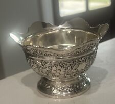 Silver Plated Trinket or Candy Bowl From Japan Floral Embossed Tarnish Protected picture
