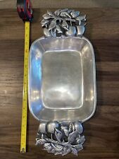 Vintage Pewter Wilton Style Serving Dish With Apple Design picture