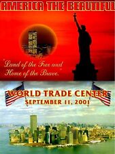 World Trade Center Twin Towers Postcard Pre 9/11 & Tribute Lot of 2 WTC Original picture