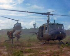 UH-1D HELICOPTERS AIRLIFTING SOLDIERS VIETNAM WAR 8X10 PHOTO REPRINT picture