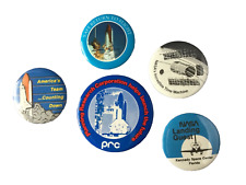 Lot of  5 Nasa Space Travel Buttons Lot  Pin Back Collection Set of 5 Buttons picture