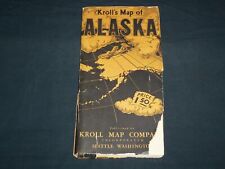 1950'S KROLL'S MAP OF ALASKA - FOLD-OUT - J 8555 picture
