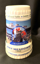 Bay Meadows Beer Mug | 1993 | Seabiscuit | Horse Racing | 6.5