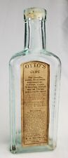 Antique Otto's Cure Medicine Bottle Muriate Morphine Opium Embossed & Label Med picture