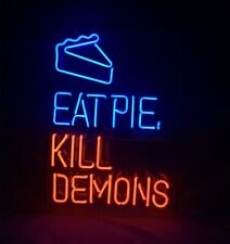 New Eat Pie Kill Demons Poster Decor Acrylic Real Glass Neon Light Sign 20