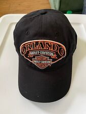 ORLANDO HARLEY DAVIDSON BASEBALL CAP/HAT-HD ADJUSTABLE/BLACK-ORANGE/FLORIDA/NEW picture