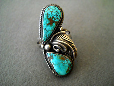 V. CRAIG High-Grade Native American Navajo Turquoise Sterling Silver Ring Size 8 picture