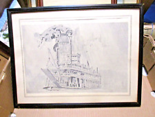 19TH CENTURY STEAM BOAT PEN AND INK TYPE OF IMAGE 12 X16