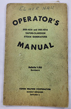 1948 Vapor Heating Train Steam Generators Operator’s Manual DRK4530 & DRK4516 picture
