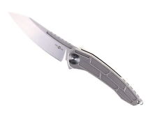 Two Sun Folding Knife Flipper Titanium Handle D2 Clip Point Plain Edge TS45-D2 picture