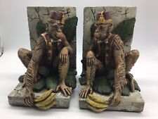 Vintage Monkey In Vest/Fez Bookends (6 In Tall X 4 In Width) picture