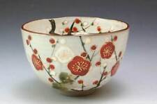 Japanese Matcha tea bowl, Kyoto ware, Kiyomizu ware, plum blossom from Japan picture