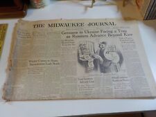 Milwaukee Journal Newspaper WWII Nov 8 1943 Edition Germans Ukraine Waste Paper picture