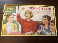 Sewing Susan Vintage Advertising Sewing Needle Book  c1930's-40's picture