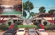 Daytona Beach Florida, Corsair Apartments Advert Old Cars Pool, Vintage Postcard picture