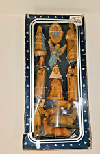 Vintage 1985 Merrilite Nativity Set 12 Pieces Hand Decorated Christmas Figurines picture