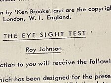 The Eyesight Test by Royal Johnson Rare Magic Trick London England picture