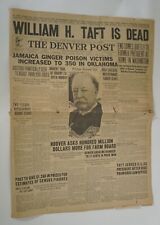 1930 (March 9th) The Denver Post President William H. Taft Death News picture