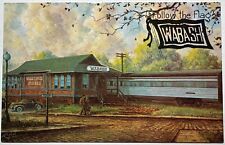 Wabash Express Restaurant Railroad Dining Cars Durham North Carolina Postcard picture