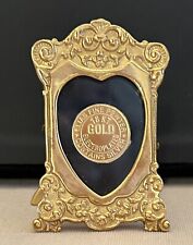 Vintage Elias Mini Frame Fine Pewter Silver 18KT Gold Electroplate 1987 Heart picture