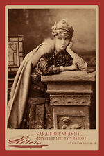 Actress SARAH BERNHARDT 1870 Vintage Photograph Cabinet Card RP picture