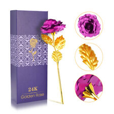 Eternal 24K Gold Dipped Handcrafted Real Artificial Rose in Beautiful w/Gift Box picture