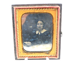 Antique Dagguerotype Photograph Very Beautiful Young Woman Short Hair Half Case picture